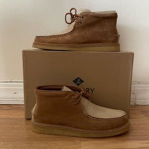 New with box sperry gold crepe chukka boot tan/stone size 10 j crew collab